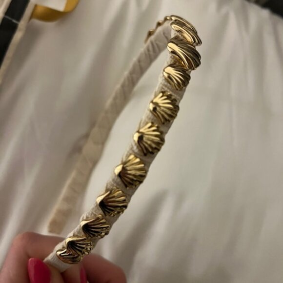 Lele Sadoughi Gold Strand Shell Headband (with dustbag) - Picture 6 of 9
